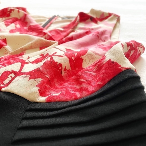 TED BAKER DEGA BLACK PINK RED FLORAL COWL NECK SLEEVELESS SHEATH FORMAL DRESS - Picture 10 of 10